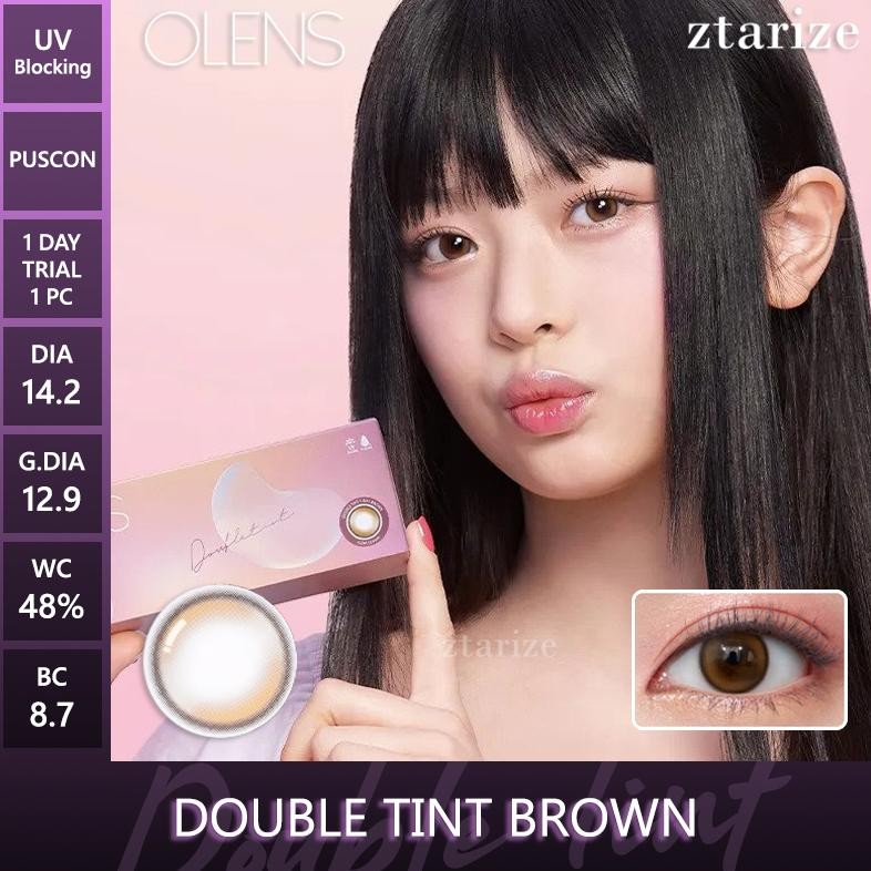 ztarize - Ready Stock - Trial OLENS Double Tint Brown 1 Day Daily Soft Contact Lens 1 Pc - OLENS x N