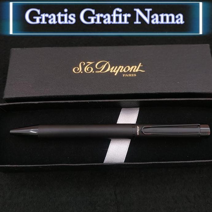 

pulpen ballpoint mewah st dupont black titan exclusive gratis grafir