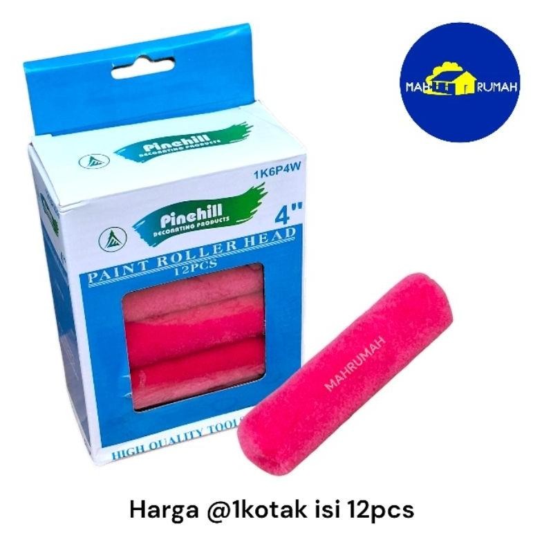 

baru refill kuas roll cat minyak 4 inch bulu pink domba pinehill - rol cat kapal & tembok