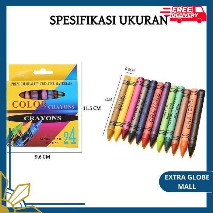 

PENSIL CRAYON CRAYONS KRAYON PEWARNA NON TOXIC KECIL POCKET COLORING 1 SET ISI 24 WARNA ALAT MEWARNAI ANAK SEKOLAH TK SD GENERIC COLORS ARTS AND CRAFTS LILIN PARAFIN BEST SELLER !!