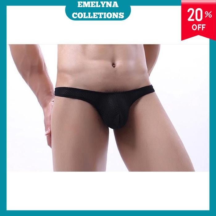 MESH THONG PRIA CELANA DALAM THONG PRIA THONG JALA JARING BLACK D4012K POPULER