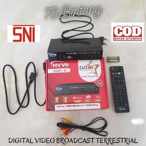 TERBARU - Set Top Box TV Digital MYVO DV3 T2 Terrestrial Star 01 - Set Top Box