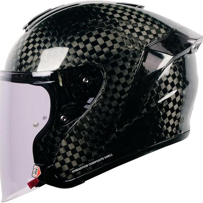 TERMURAH - NJS KAIROZ CARBON SPREADTOW - Helm Half Face