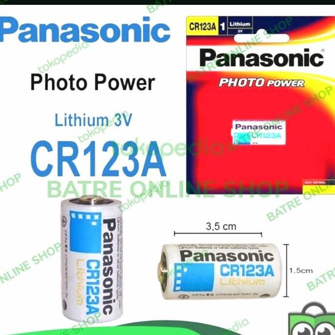 baru PANASONIC CR123 CR123A 3V LITHIUM BATERAI BATRE CR123 3V PANASONIC 123