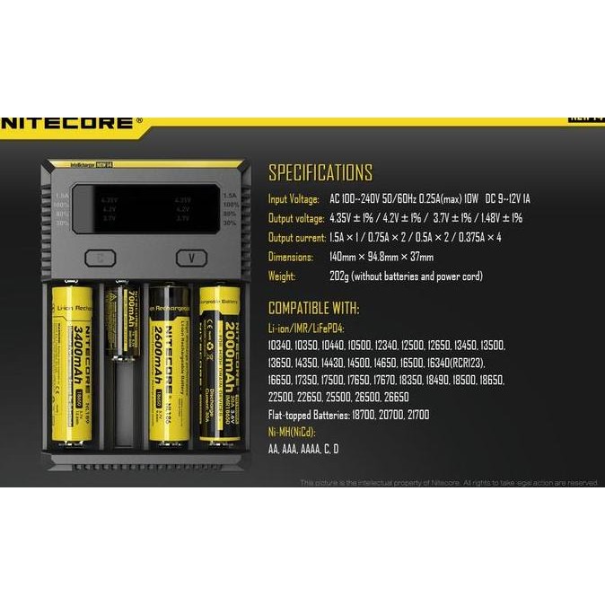 baru Nitecore New i4 Intellicharger 4 SLOT Charger
