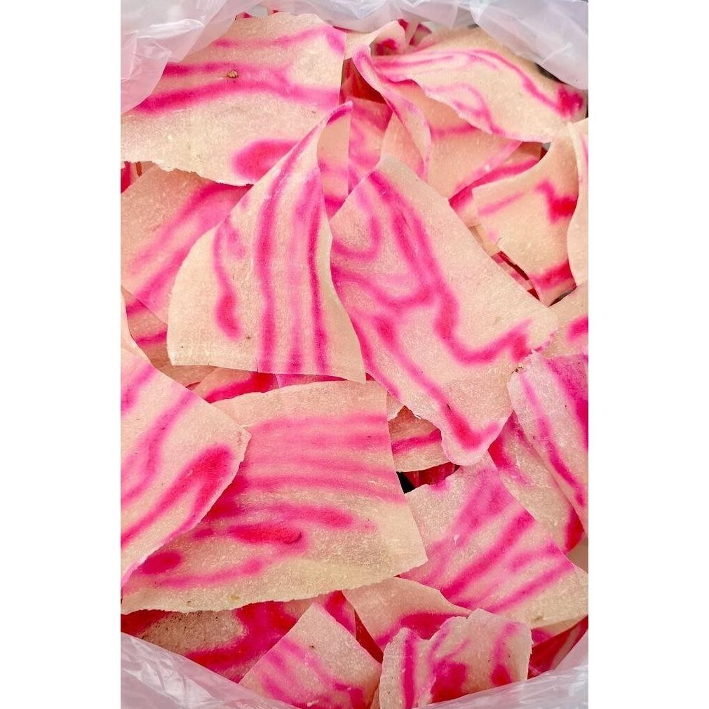 

Kerupuk Singkong Karag Mentah - merah putih Mentah Krupuk Singkong Camilan Gurih Enak - dari kebumen