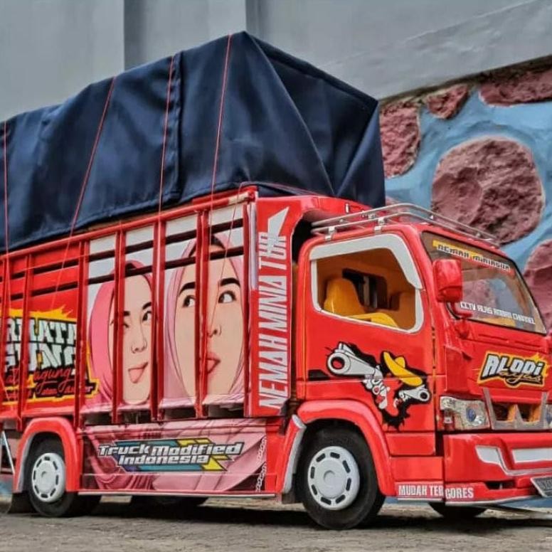 Cod Miniatur Truk Oleng Kayu Asli Permata Agung Merah Asli Oleng Gasruk Mainan Anak Kekinian Flash S