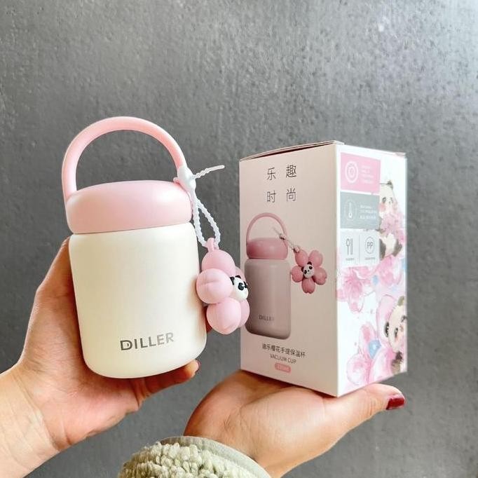 Grosir Tumbler Diller Mini Handle 200Ml Stainless Sus 316 / Botol Tumbler Mini Diller / Tumbler Lucu