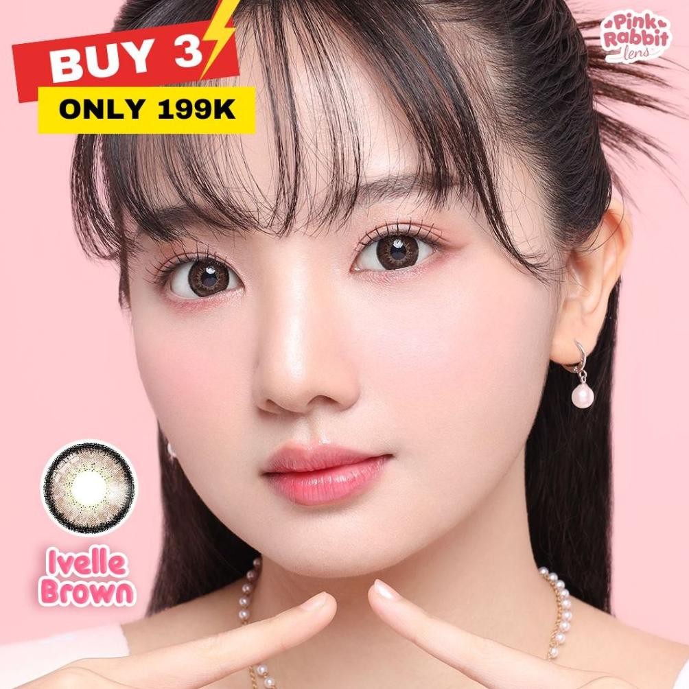PINKRABBIT SOFTLENS IVELLE BROWN - Normal, Minus 0.5 S/D 10.00 (1PCS/Sebelah) Berkualitas