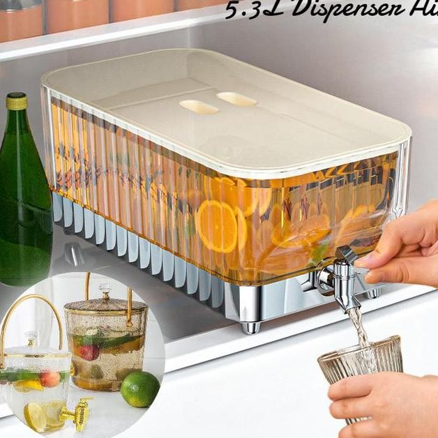 Vinnatsu5.3L Dispenser Air Infused Water Water Tank Dispenser Air Dingin Untuk Kulkas Wadah Minum Di