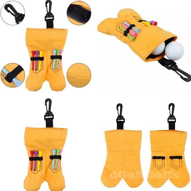 dGolfGolfs Mini Pouch Golf Ball Tee Tas Golf Kecil dengan Gantungan