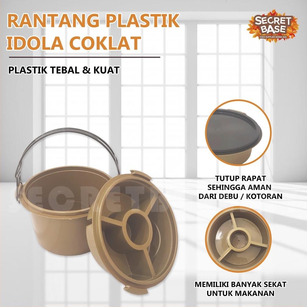 Rantang Hajatan Bulat - Wadah Tempat Makanan 2 Susun Plastik Bekal Bontot Piknik Picnic Sekat Handle