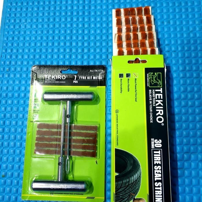 Tambal Ban Tubles Tekiro - Alat Tambal Ban Tubles + Refill 30 String Original Dan Terpercaya