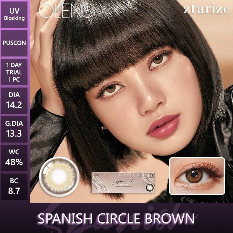 ztarize - Ready Stock - Trial OLENS Spanish Circle Brown 1 Day Daily Soft Contact Lens 1 Pc - OLENS 