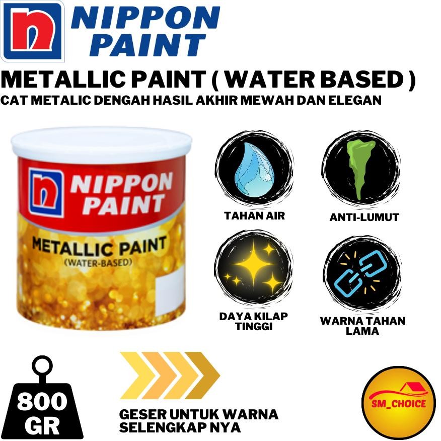 CAT NIPPON METALLIC PAINT GOLD 800 GRAM  WATER BASE METALIC PAINT NIPPON PAINT