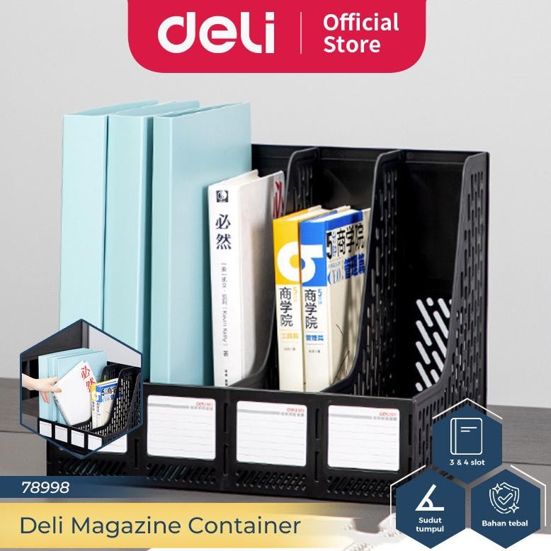 

TERLARIS Deli File Tray Rak Box File Tempat Dokumen Bahan Plastik 4 Sekat 78998 Siap kirim