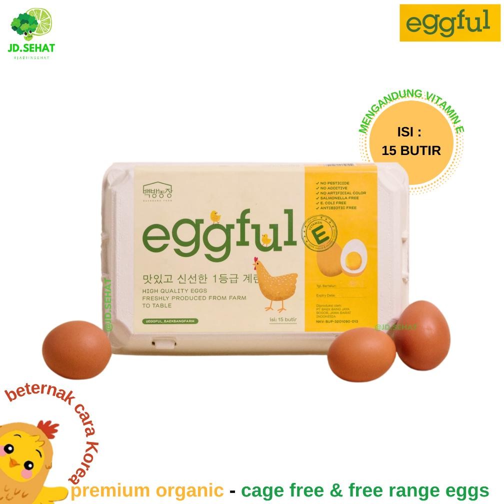 

EGGFUL TELUR AYAM ORGANIK PREMIUM FREE RANGE CAGE FREE VITAMIN E KOREA
