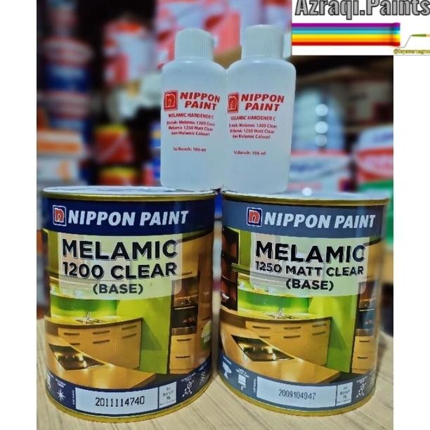 NIPPON MELAMIC CLEAR 1200 & MATT CLEAR 1250 VERNIS KAYU ( 1 LITER ) + HARDENNER