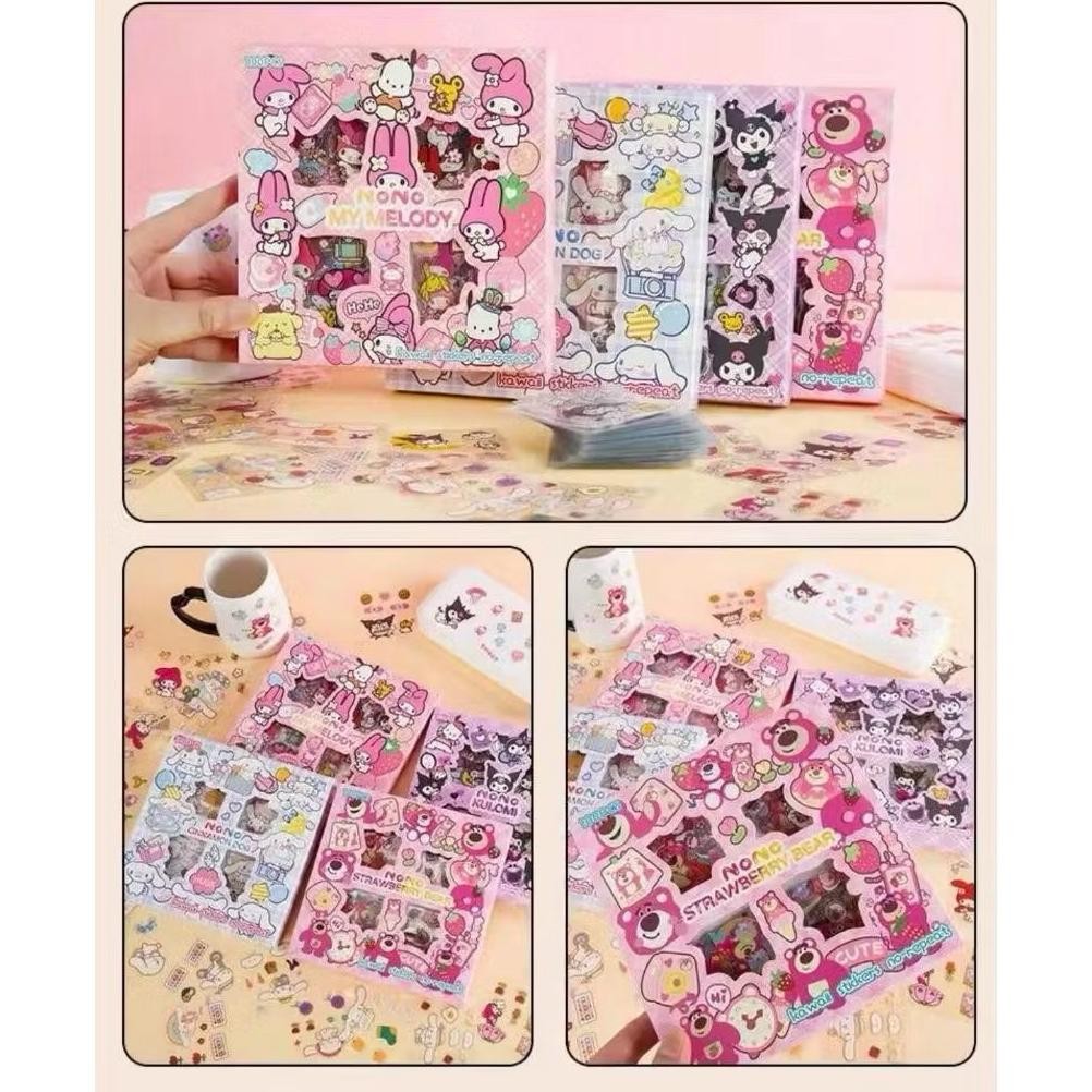 

Sticker Sanrio Lotso Isi 100 Pcs Per Box Kuromi Kulomi Cinnamoroll My Melody Terbaru Viral Stiker Nono Mini Besar Jumbo Anak Hiasan Tempelan Baru