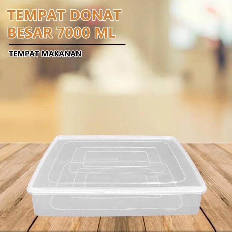 Tempat Donat Besar - Wadah Makanan Serbaguna Box Plastik Transparant Bening Jualan Kue Gorengan Seal