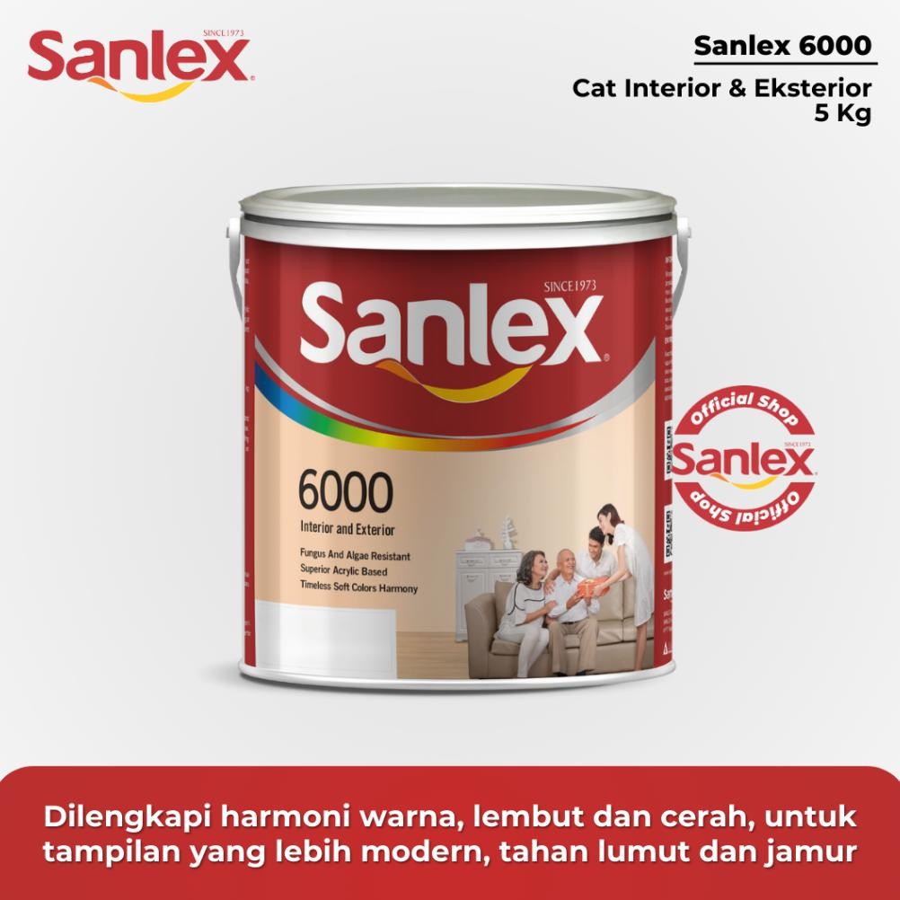 Sanlex 6000 - Cat Tembok 5 Kg, Tahan Lama, Interior & Eksterior