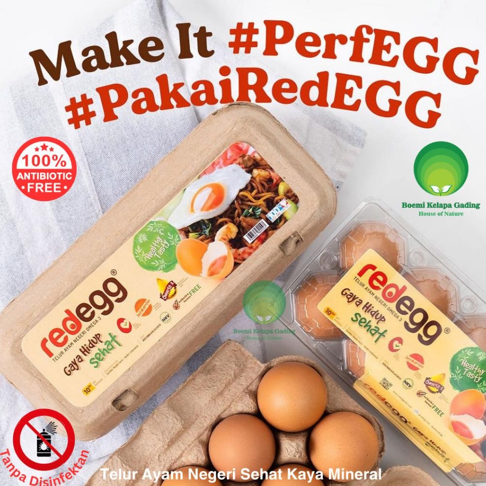 

TELUR AYAM OMEGA 3 RENDAH KOLESTROL PROBIOTIK BEBAS HORMON TANPA ANTIBIOTIK ISI 10 BUTIR RED EGG