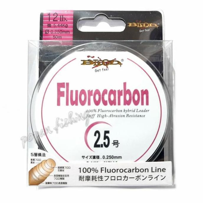 BEBAS ONGKIR - Senar Leader Blood Fluorocarbon 0.25 0.28