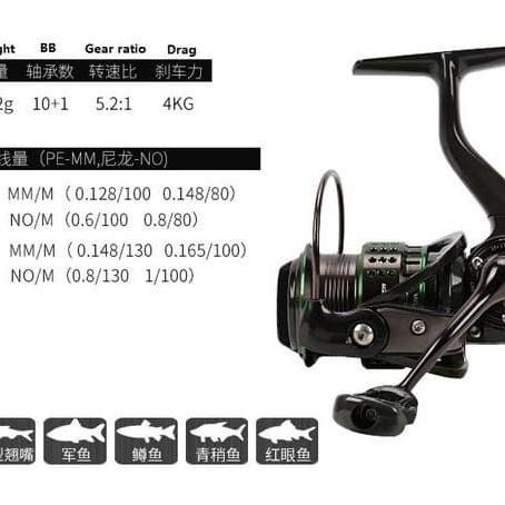 TERMURAH - Reel Spinning Tsurinoya King Fisher 1000