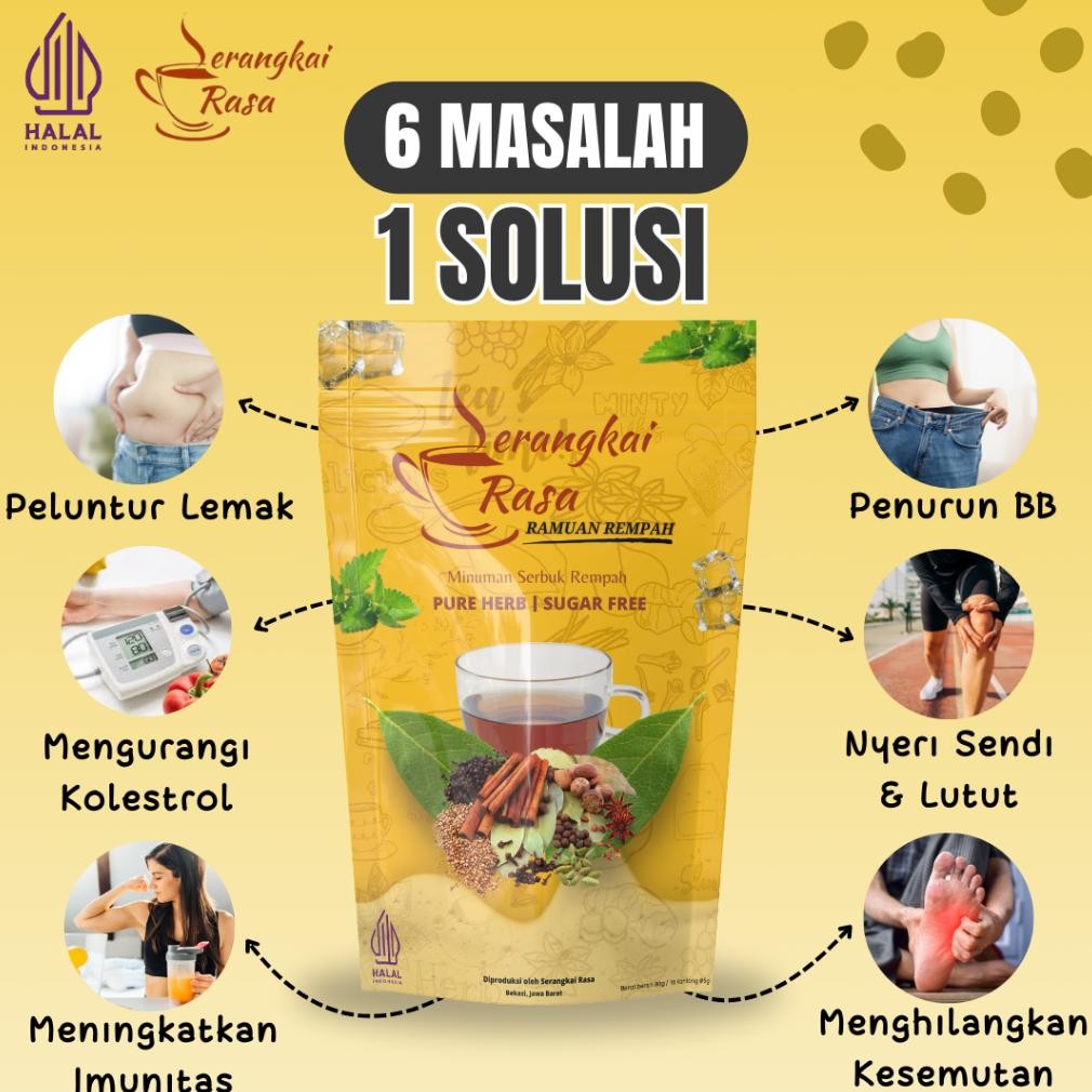 

Cod [ Pouch Kuning ] Teh Detox | Teh Celup Rempah | Jsr | Imunitas | Ramuan Rempah Serangkai Rasa Sa-324