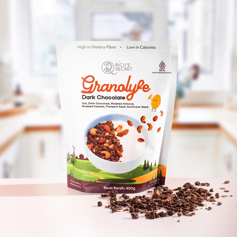 

Bisa Cod Ricu'S Secret Granolyfe - Sereal Oat Gandum Granola Dark Chocolate Dengan Stevia (1 Pouch) La-92