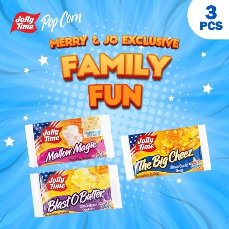 

Eelic Exclusive Merry Jo X Jolly Time - Paket Family Fun (1Bob, 1Tbc, 1Mm) - Mircowave Popcorn Eag-124
