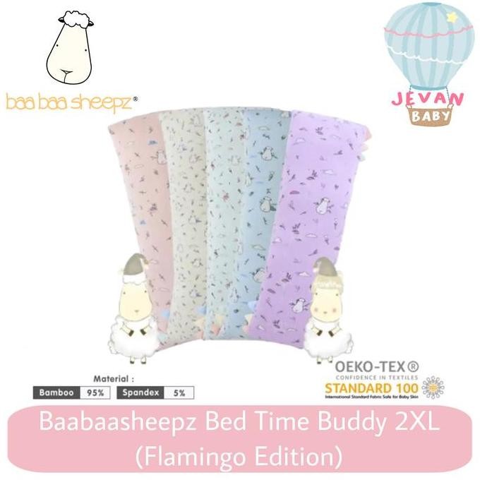 TERMURAH - Baabaasheepz x Mmehuillet Bedtime Buddy Flamingo XXL / 2XL - Guling Dewasa 40x120cm