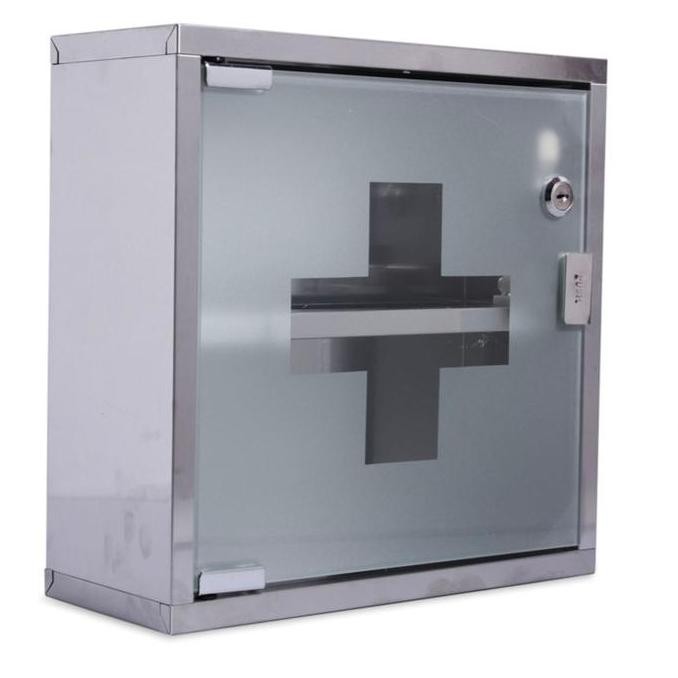 Kris Lemari Obat Clear/Lemari Obat Stainless Steel/Kotak P3K 30X12X30