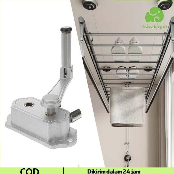 [COD]Jemuran Engkol  Lifting Sparepart Manual Engkol Jemuran Baju Engkolan Jemuran Handle Katrol Rod