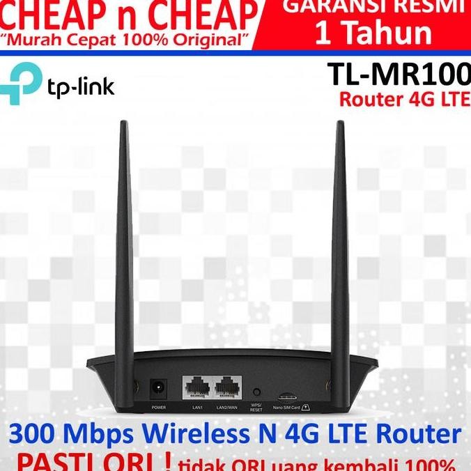 Tp-Link Tl-Mr100 Router 4G Lte - Tplink Mr 100 Sim Card New Stok