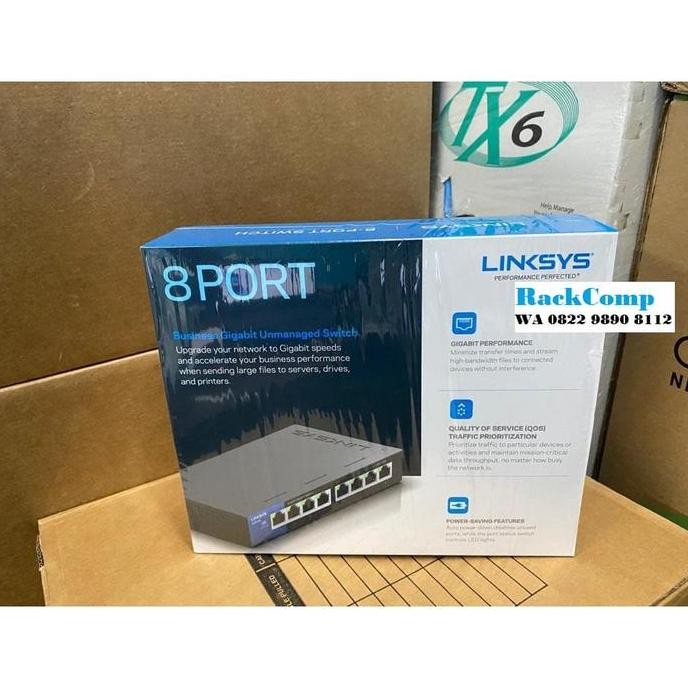 Switch Hub Linksys 8 Port Gigabit 1000Mbps Unmanaged Switch 8Port New Stok