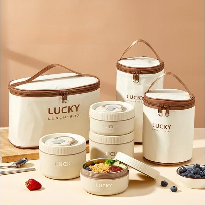 Kotak Makan Stainless Lunch Box Stainless Kotak Makan Stainless Steel 304 Termasuk Peralatan Makan