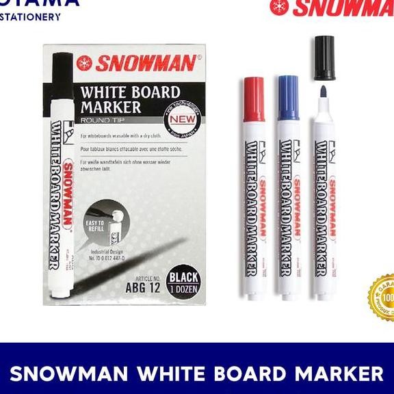 

Spidol Snowman Whiteboard Marker Papan Tulis Bg 12 Abg 12 1 Lusin Isi 12 Pcs