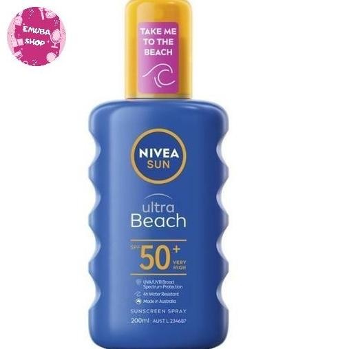 Nivea Sun Protect & Moisture Sun Spray Sunblock Sunscreen SPF 50 200ml [terbaik]