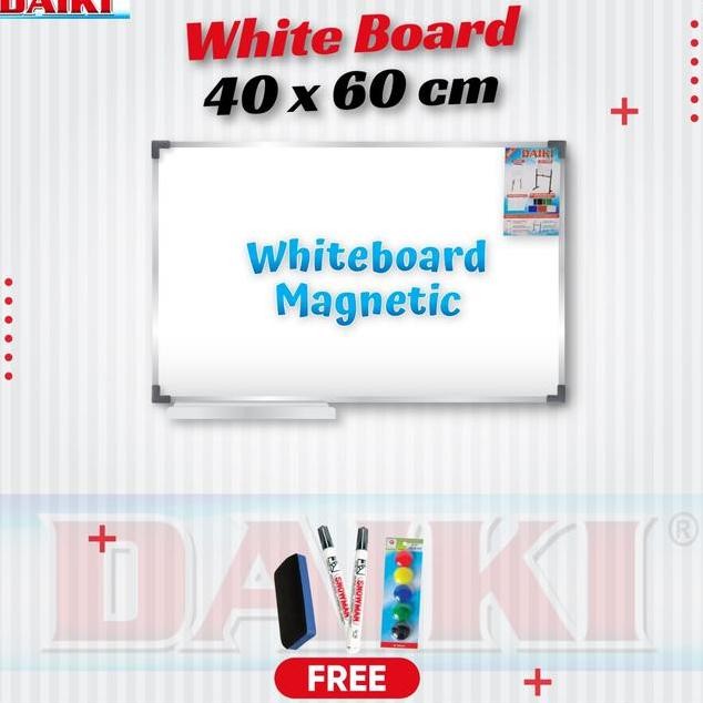 

Papan Tulis Whiteboard Magnetic Daiki Gantung Uk 40X60 Cm