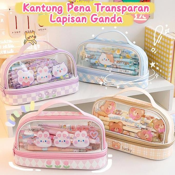

Tas Alat Tulis Transparan / Berkapasitas Besar Tempat Pensil Murid Lucu / Kotak Pensil Anak / Tempat Pensil Anak Import TT