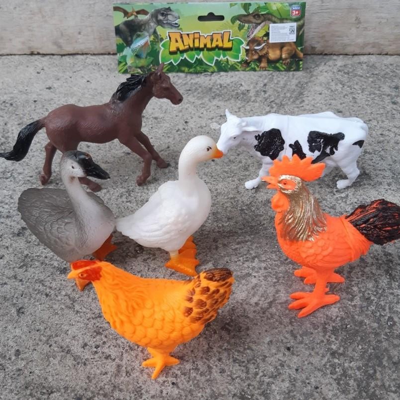 Mainan Set Animal Unggas Ternak Karet Anak Edukasi