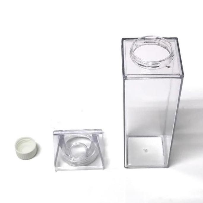 JH8 Botol minum transparan bening botol susu kotak minimalis botol kulkas