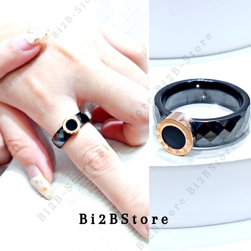 Cincin Pria Wanita Korea Keramik CTR Clover Titanium Anti Karat MURAH