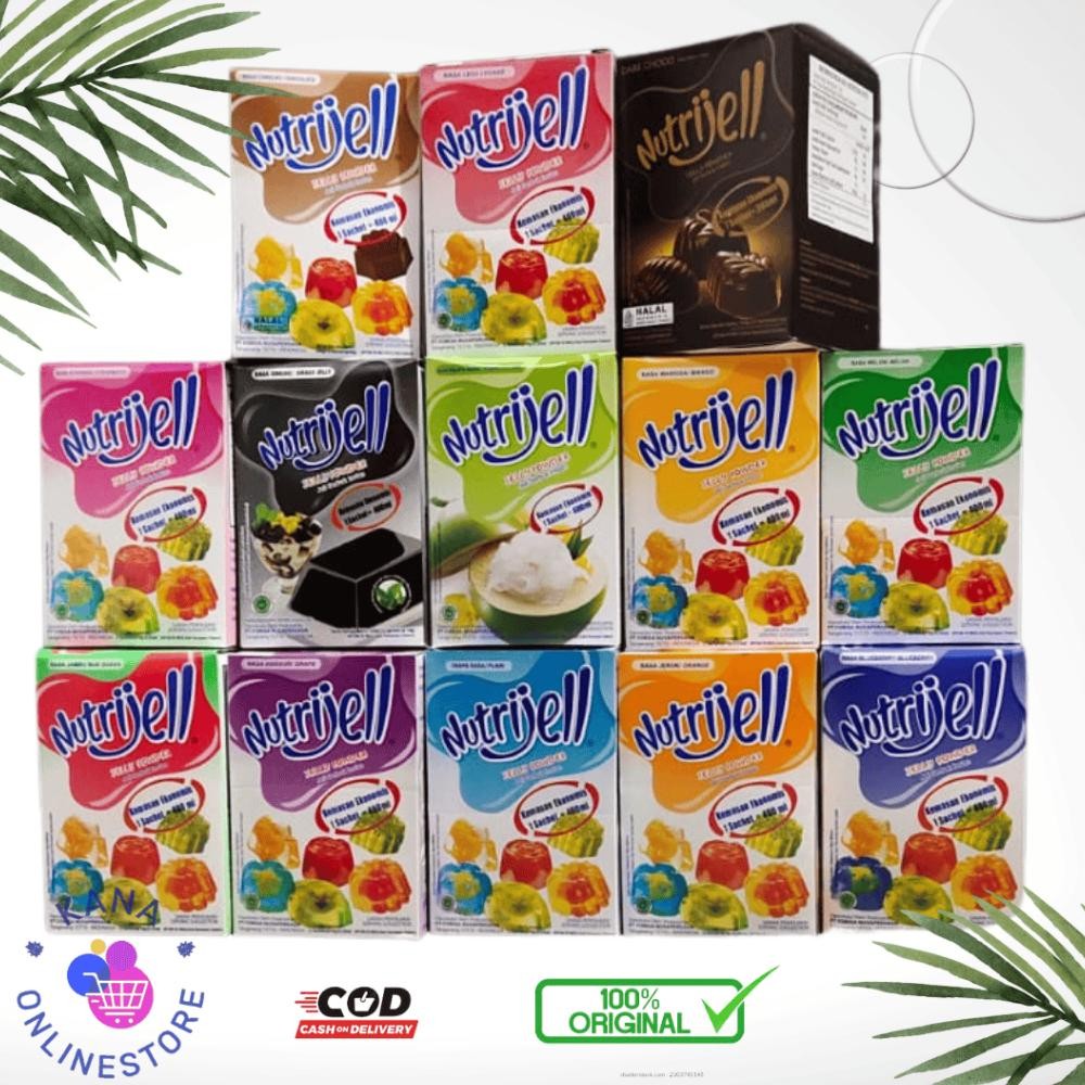 

Nutrijell buah (1 box isi 12) / Nutrijell coklat (1 box isi 12) SV