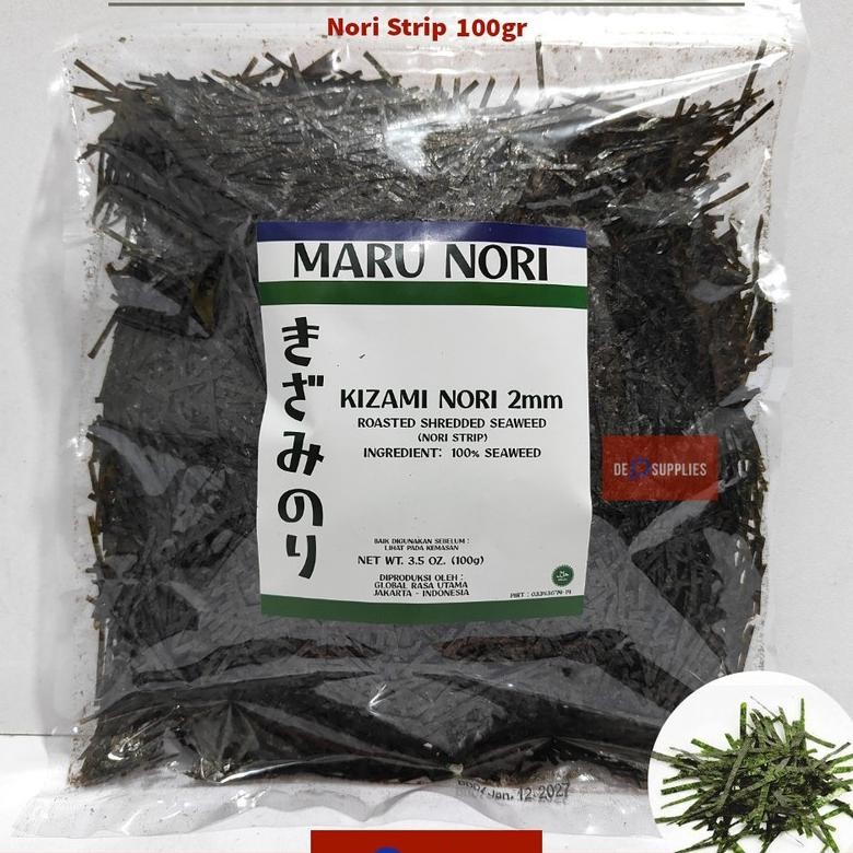 

Maru Kizami N Strip 100Gr Kizamin Potongan Panjang Shredded Seaweed Taburan Halal