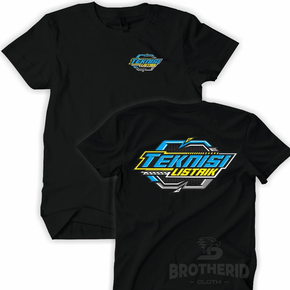 Promo Kaos Teknisi Listrik Baju Kerja Tukang Jasa Pasang Instalasi Katun Combed 30S