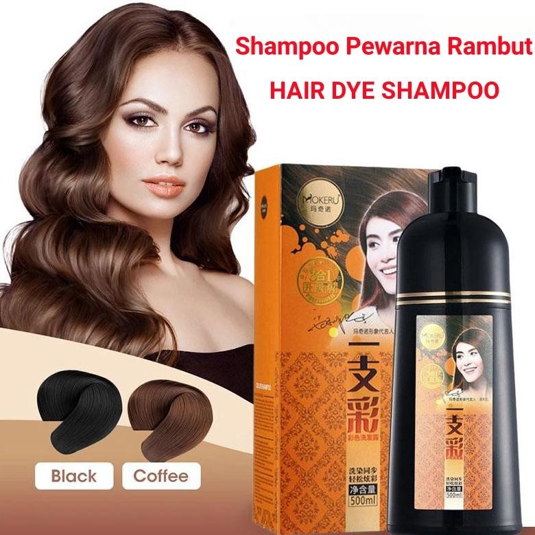 Mokeru Shampoo Pewarna Rambut Herbal Dark BrownBlack ml Shampoo Semir Rambut Uban Instan Shampoo War