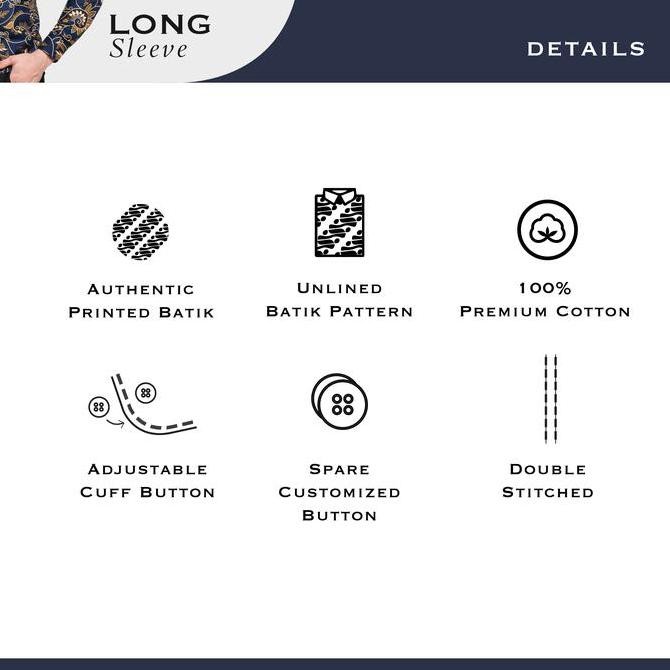 JAYASHREE - Batik Slimfit Askya Brown Kemeja Batik Pria Lengan Panjang - Baju Kerah Motif Batik - He