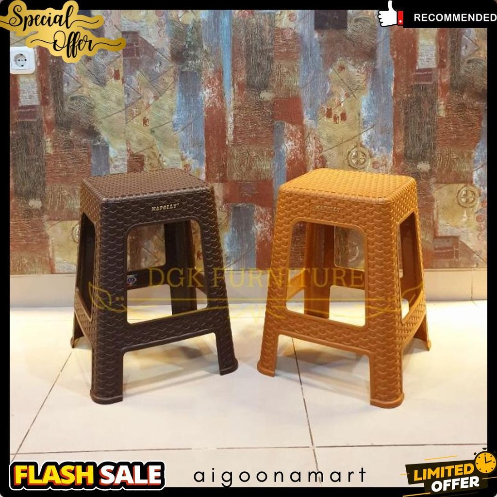 Kursi Bangku Baso Motif Rotan Rattan Anyaman Tikar Plastik Napoly Napolly 3Y3 Murah Grosir Terlengka